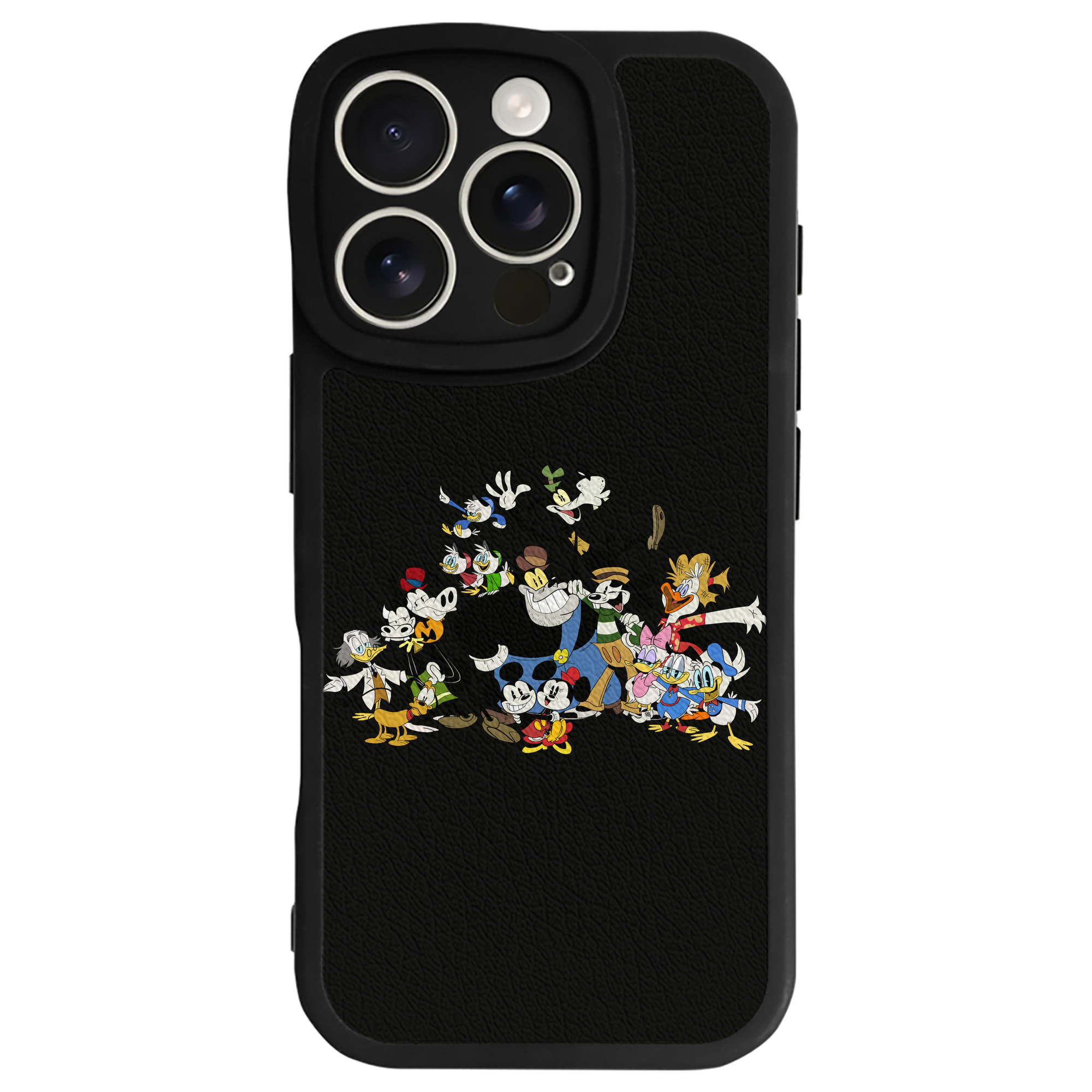 （画像用） ミッキーマウス Mickey Mouse 【iPhone 16シリーズ対応】シリコンスマホケース（レザー調） 材質：シリコン